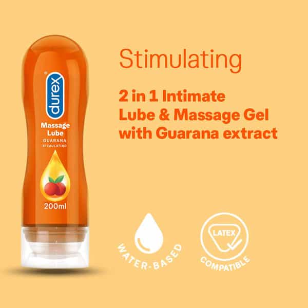 Durex Extra Dotted Condoms For Men - 10 Count With Durex Lubricant Gel For Men & Women - 200Ml