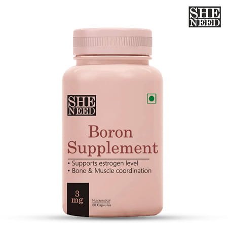Sheneed Boron Supplement(3 Mg)-Better Muscle Coordination & Maintain Estrogen Level-60 Capsule