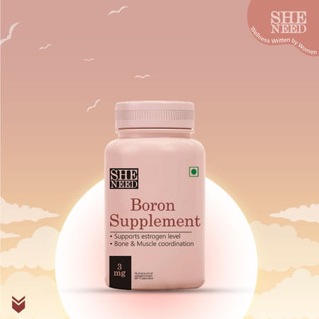 Sheneed Boron Supplement(3 Mg)-Better Muscle Coordination & Maintain Estrogen Level-60 Capsule