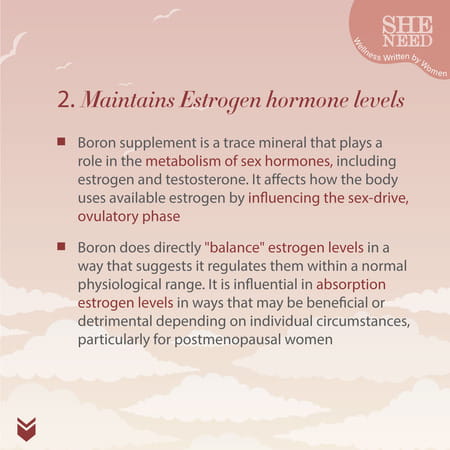 Sheneed Boron Supplement(3 Mg)-Better Muscle Coordination & Maintain Estrogen Level-60 Capsule