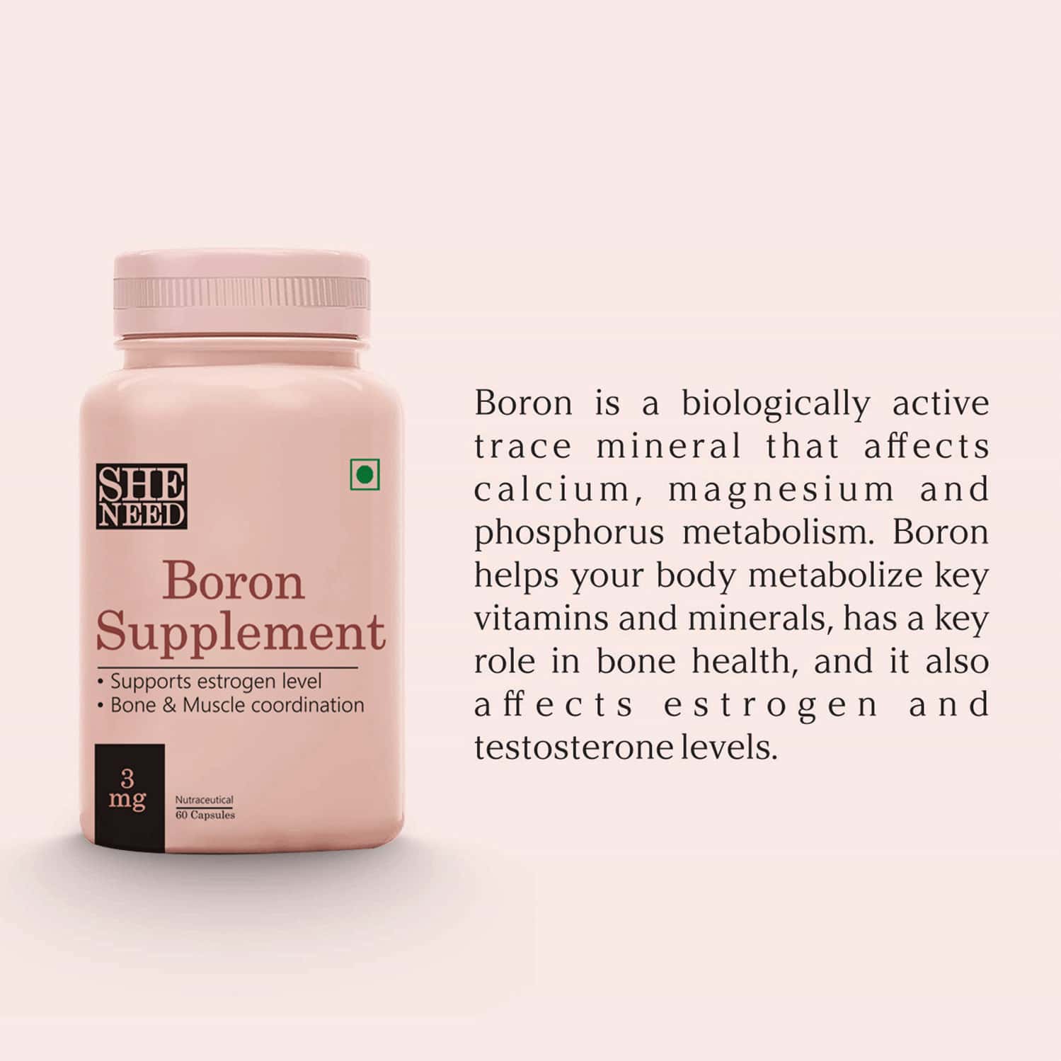 Buy SHENEED BORON SUPPLEMENT(3 MG)BETTER MUSCLE COORDINATION