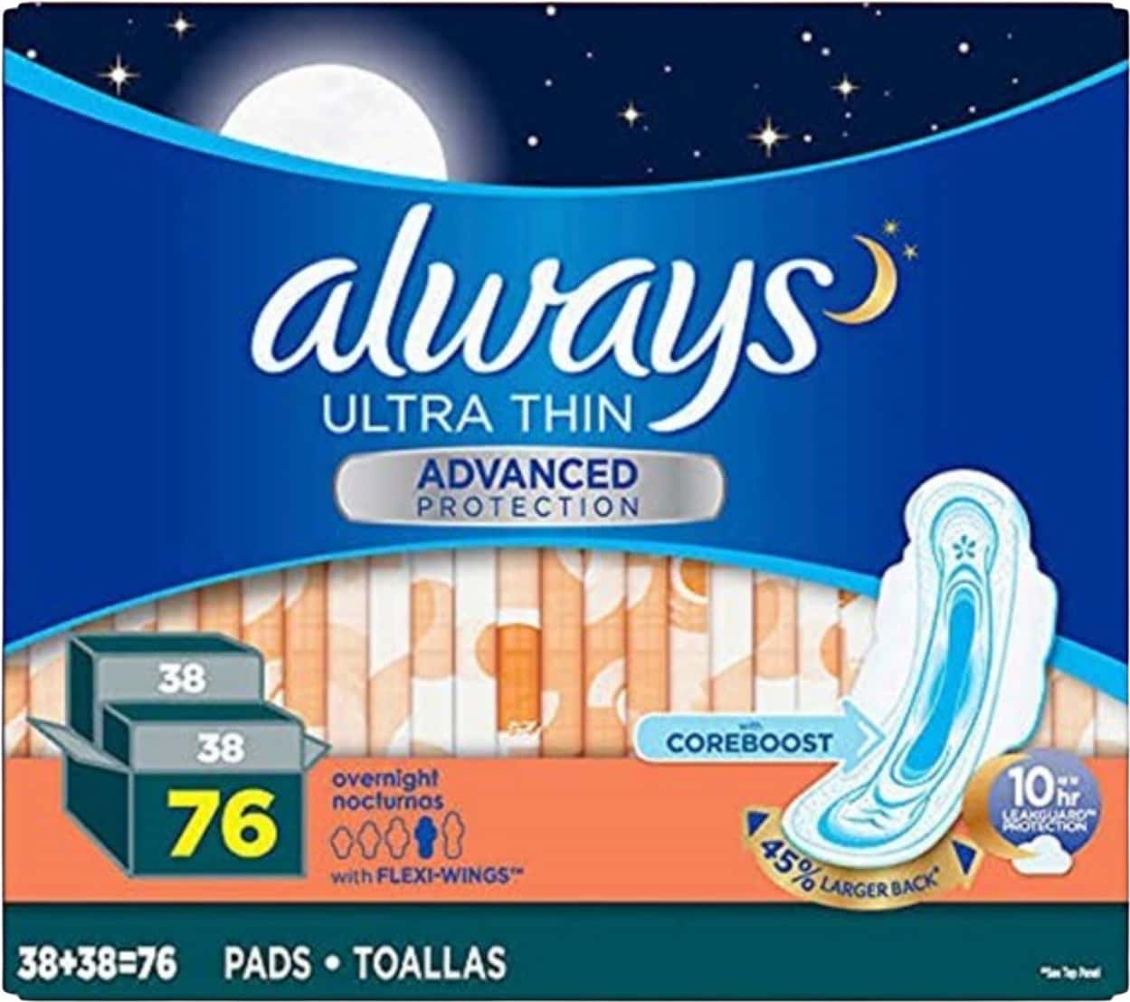 Always Ultra Panty Liners Thin Advanced With Flexi Wings Coreboost 10hr Leak Protection 76n