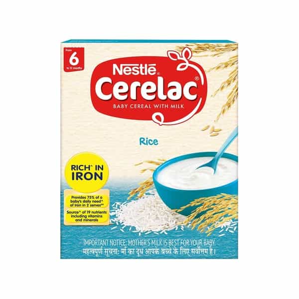 Nestle Cerelac Baby Food Milk Rice (From 6 Months) Box Of 300 G