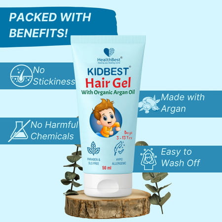Healthbest Kids Hair Styling Gel Enhances Vitamin B5 For Hair Growth & Damage - 50 Ml