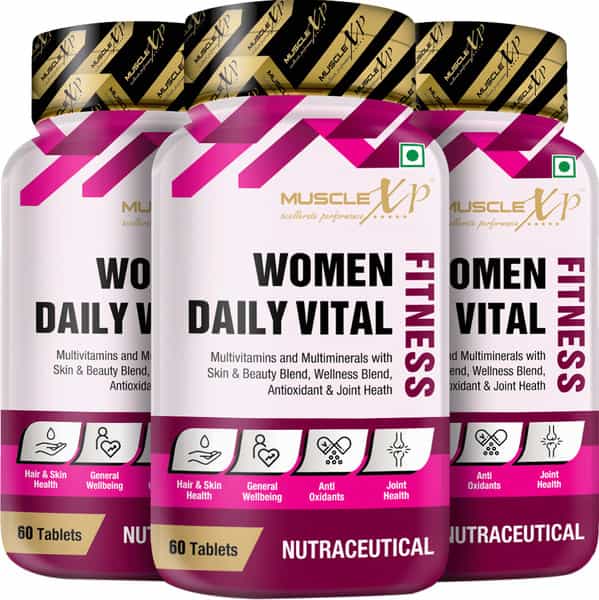 Musclexp Women Daily Vital Fitness Multivitamin & Multiminerals 60 Tablets (Pack Of 3)