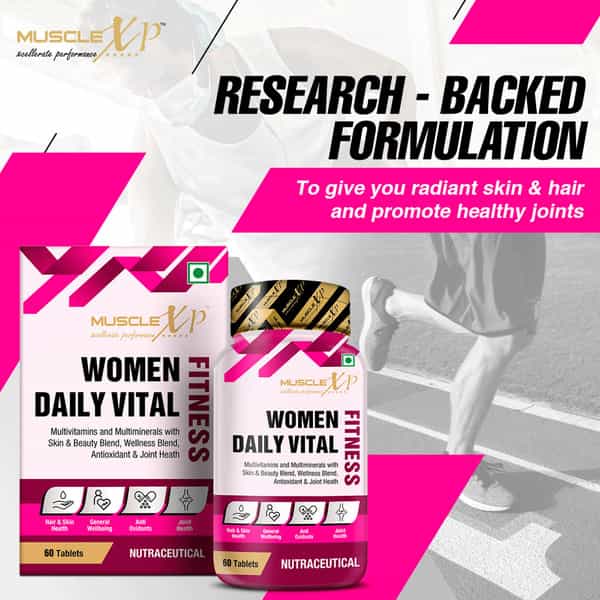 Musclexp Women Daily Vital Fitness Multivitamin & Multiminerals 60 Tablets (Pack Of 3)