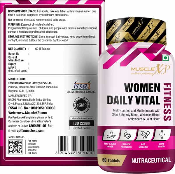 Musclexp Women Daily Vital Fitness Multivitamin & Multiminerals 60 Tablets (Pack Of 3)