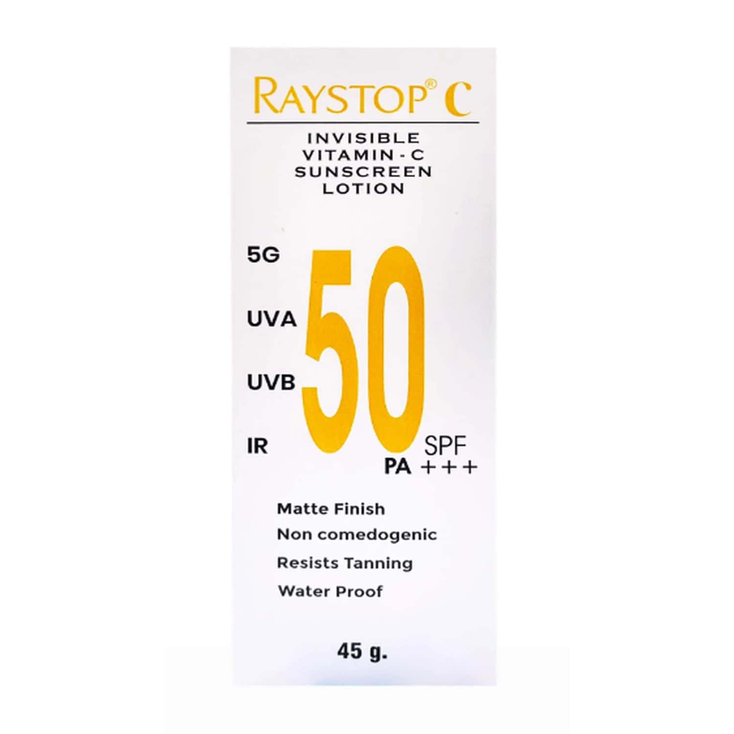 Raystop C Invisible | Spf 50 | Pa+++ | Vitamin C | Sunscreen Lotion | 45 Gm