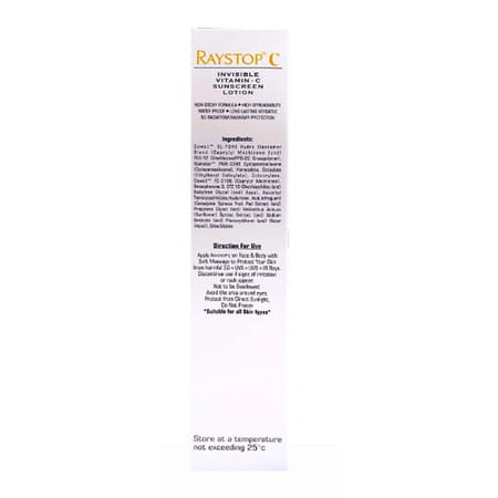 Raystop C Invisible | Spf 50 | Pa+++ | Vitamin C | Sunscreen Lotion | 45 Gm
