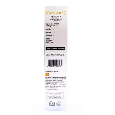 Raystop C Invisible | Spf 50 | Pa+++ | Vitamin C | Sunscreen Lotion | 45 Gm