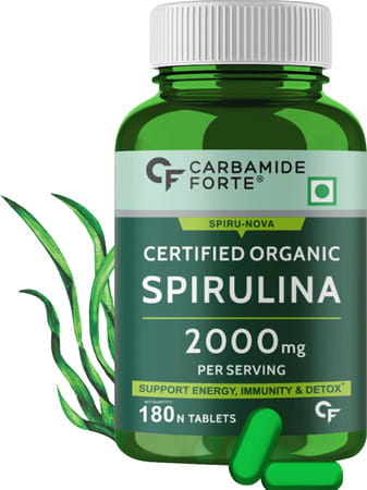 Carbamide Forte 100% Organic Spirulina Tablets 2000mg Per Serving - 180 Tablets