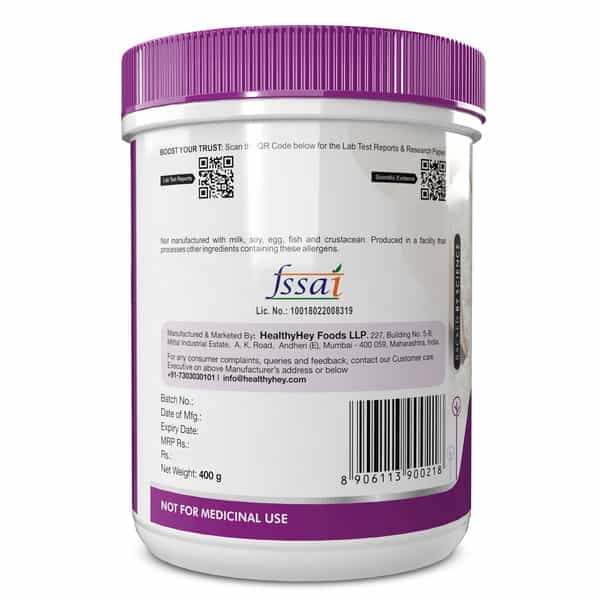 Healthyhey Nutrition 100% Pure Myo Inositol Powder (Vitamin B8) 400Gm Pack