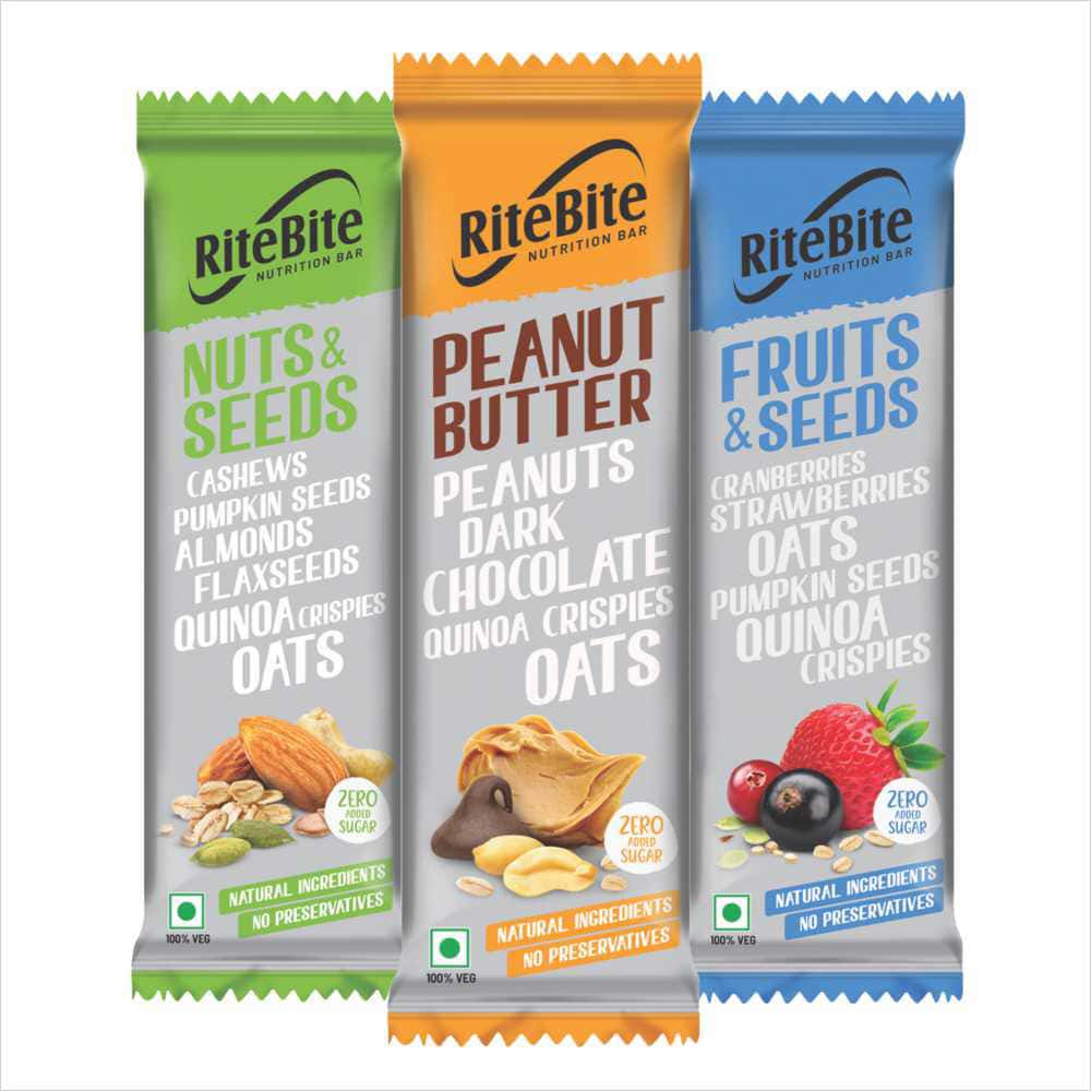 Buy Ritebite Assorted Nutrition Bar Sugarless (Pack Of 12) Box Of 440 G