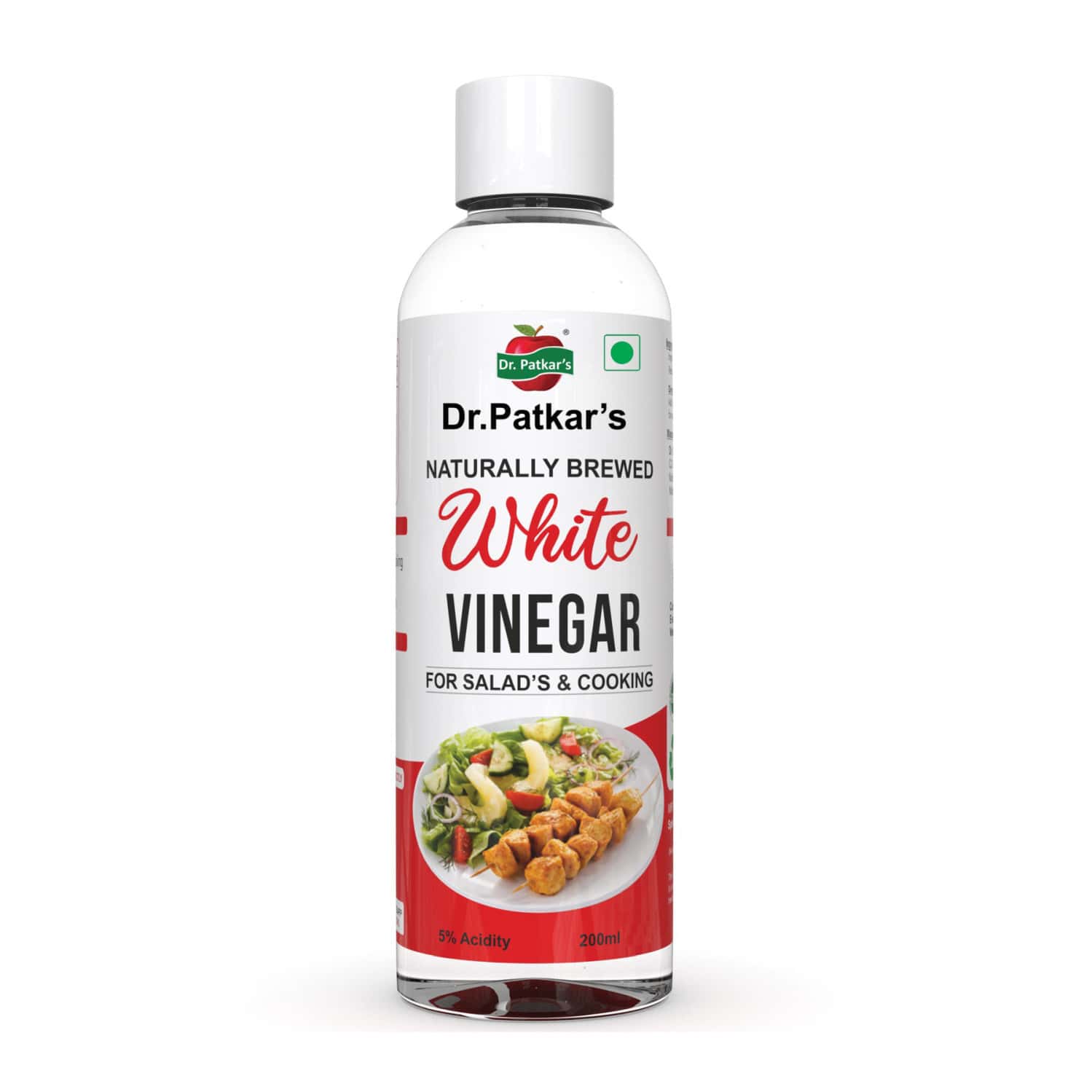 Dr. Patkar's 100% Natural Brewed White Vinegar For Salad Dressing | Cleaning Purpose 200ml