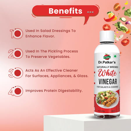 Dr. Patkar'S 100% Natural Brewed White Vinegar For Salad Dressing | Cleaning Purpose 200ml