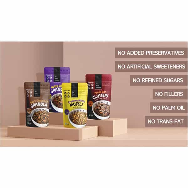 The Snack Company Crunchy Millet Muesli With Seeds & Grains | 5 Millets | 8 Grains Combo (2 X 400 G)
