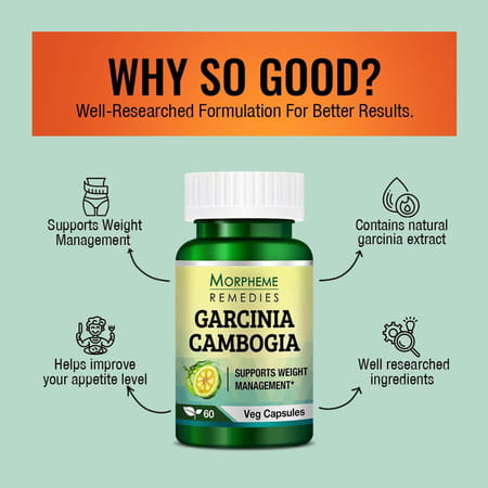 Morpheme Remedies Garcinia Cambogia For Weight Management | (60 Veg Capsules)