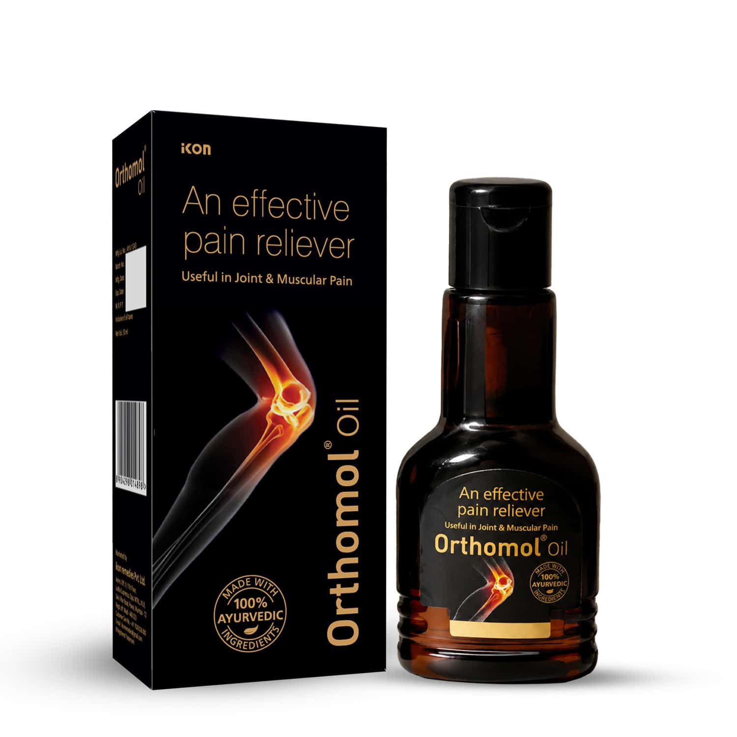 Orthomol Ayurvedic Pain Relief Oil 50 Ml | Fast Relief For Joint| Knee| Muscular Pain (pack Of 1)