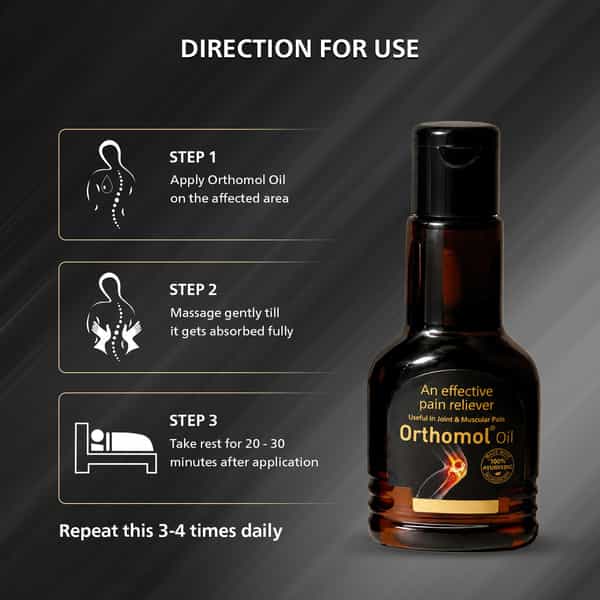 Orthomol Ayurvedic Pain Relief Oil 50 Ml | Fast Relief For Joint| Knee| Muscular Pain (Pack Of 1)