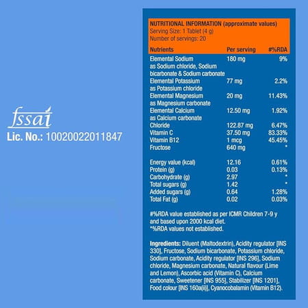 Fast&Up Reload (20 Litres) Low Sugar Energy Drink - 80 Effervescent Tablets -Fizzy Apple Flavour