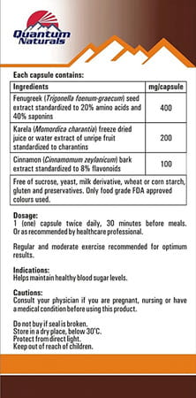 Quantum Naturals Quanto Diab Forte Capsules - 60 Capsules