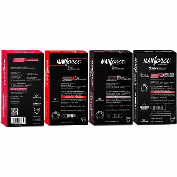 Manforce Combo Pack (Strawberry Chocolate Litchi & Sunny)- 10 Pieces (Pack Of 4)