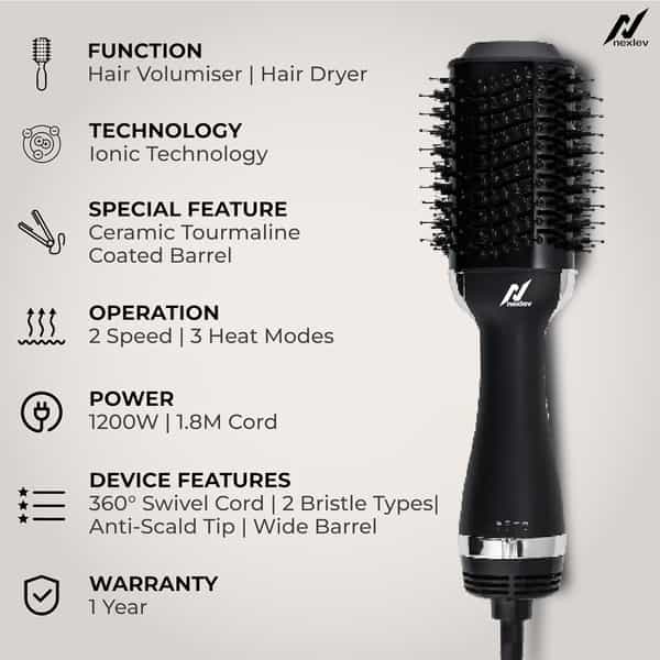 Nexlev Ionic Hot Air Brush V-01Rg