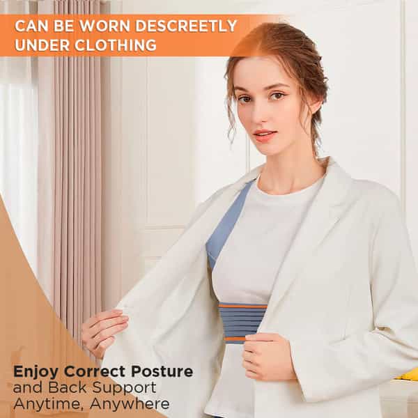 Vissco Posture Aid (Moderate Support) | Ideal Aid To Correct Posture & Relieves Pain - Small (Grey)