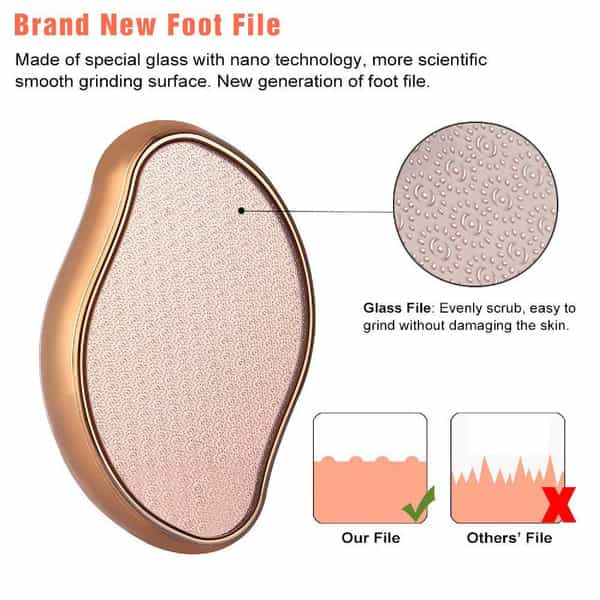 Dr Foot Glass File Callus Remover | For Feet, Dead Skin, Callus Remover|Nano Glass Crystal|Rose Gold