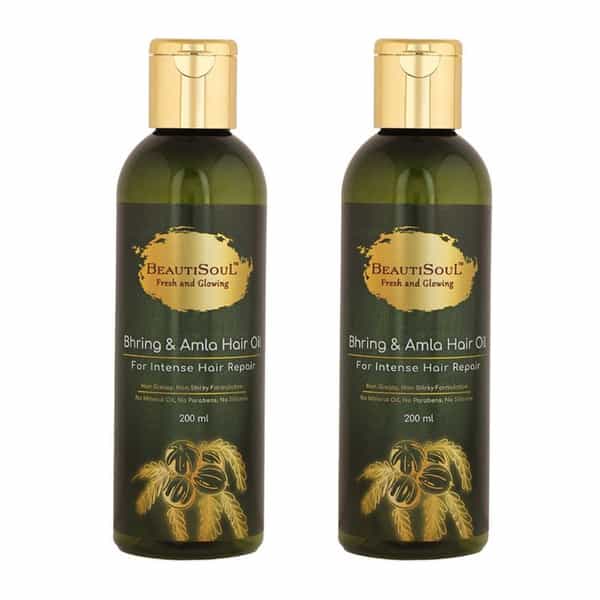 Beautisoul Bhring & Amla Hair Oil For Intense Hair Repair|Anti-Hair Fall Oil | Women & Men (200Mlx2)