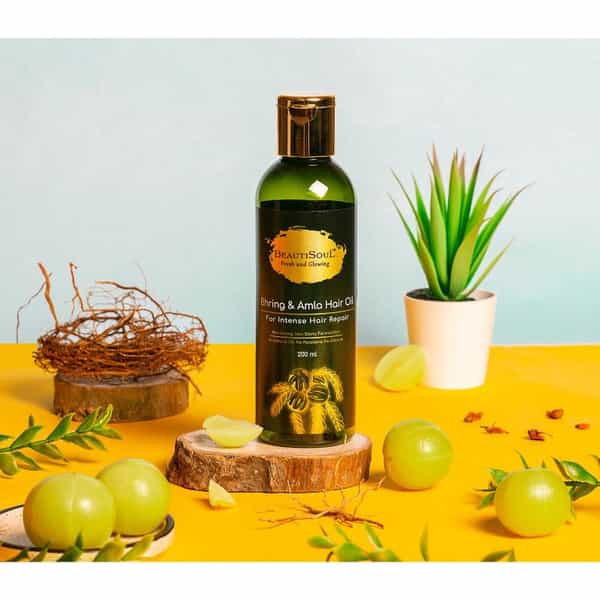 Beautisoul Bhring & Amla Hair Oil For Intense Hair Repair|Anti-Hair Fall Oil | Women & Men (200Mlx2)