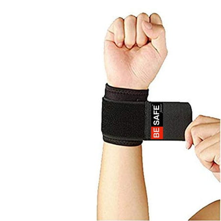 Besafe Forever Wristband Gym Sports Wrist Support Band/Brace| Unisex| Universal Size Black