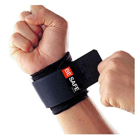 Besafe Forever Wristband Gym Sports Wrist Support Band/Brace| Unisex| Universal Size Black