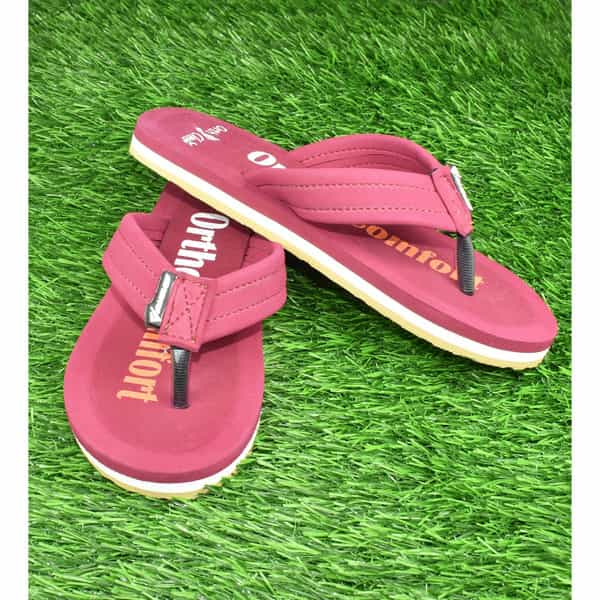 Ortho Cheer Women's Orthopedic And Diabetic Care Super Soft Slippers | Maroon | Size 5 -1 Pair