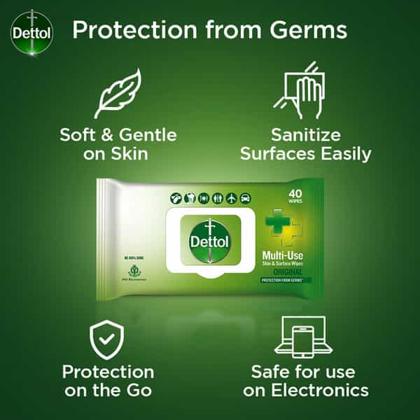 Dettol Back To Office Kit (Clinical Strength Sanitizer Disinfectant Wipes & Disinfection Spray)