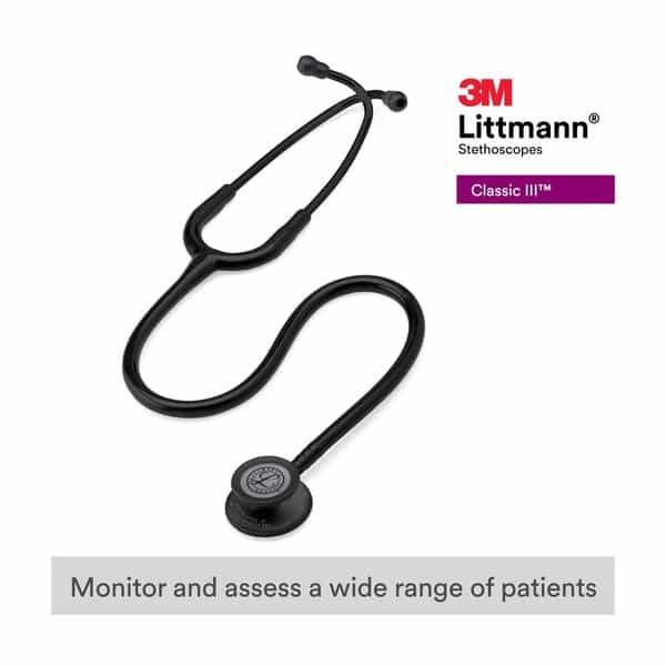 3M Littmann Stethoscope Classic Iii: All Black Edition 5803