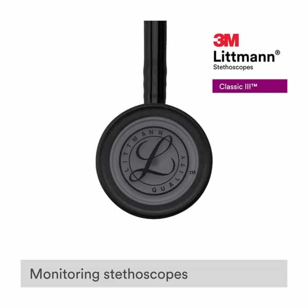 3M Littmann Stethoscope Classic Iii: All Black Edition 5803