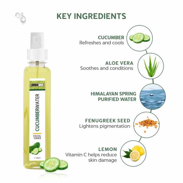 Indus Valley Organic Ayurveda Fresh Aloe Vera & Cucumber Water Pore Tightening Skin Toner 250 Ml