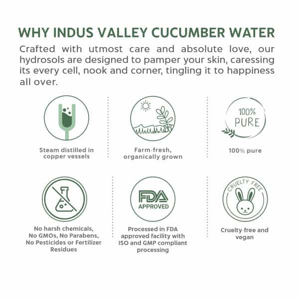 Indus Valley Organic Ayurveda Fresh Aloe Vera & Cucumber Water Pore Tightening Skin Toner 250 Ml