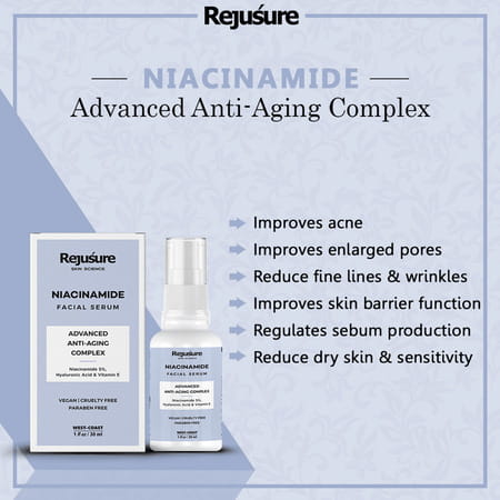 Rejusure 5% Niacinamide For Acne Marks Blemishes Dark Spot Face Serum - 30 Millilitre