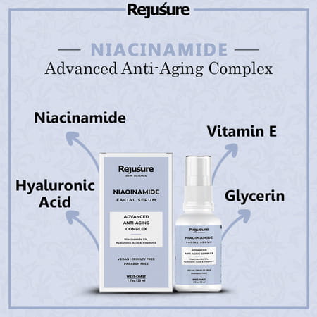 Rejusure 5% Niacinamide For Acne Marks Blemishes Dark Spot Face Serum - 30 Millilitre