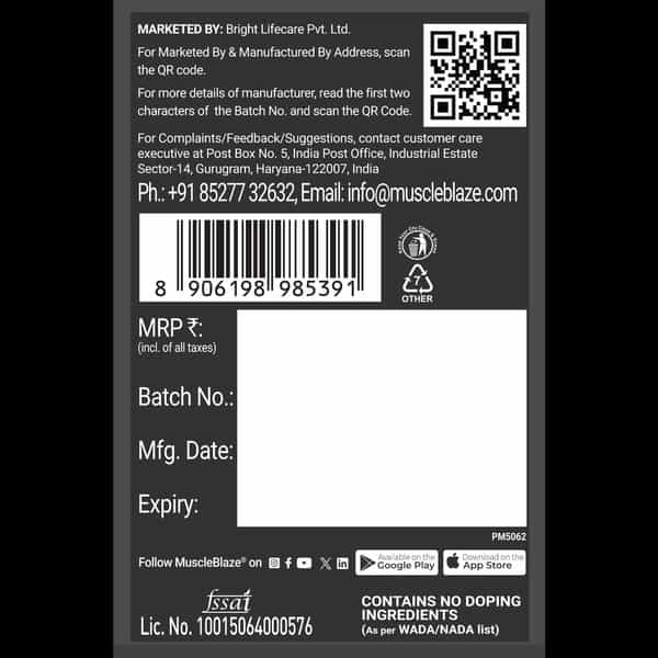 Muscleblaze Biozyme Iso-Zero| Low Carb Whey Protein Isolate Powder| Ice Cream Chocolate (500G)