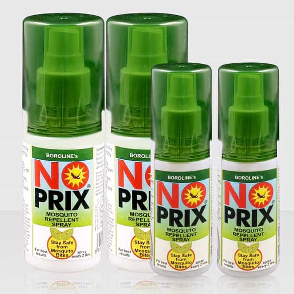 Boroline Norpix Ayurvedic Personal Mosquito Repellent Spray 100 Ml X 2 + 30 Ml X 2 (Pack Of 4)