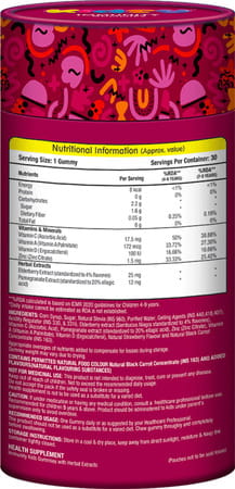 Mom & World Kidsy Immunity Gummies For Kids Chewable Gummies- 30 (Strawberry Flavour) (Pack Of 2)