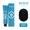 Evano Professional Creme Hair Colour Darkest Brown 100g | 100% Grey Coverage In 10 Minutes