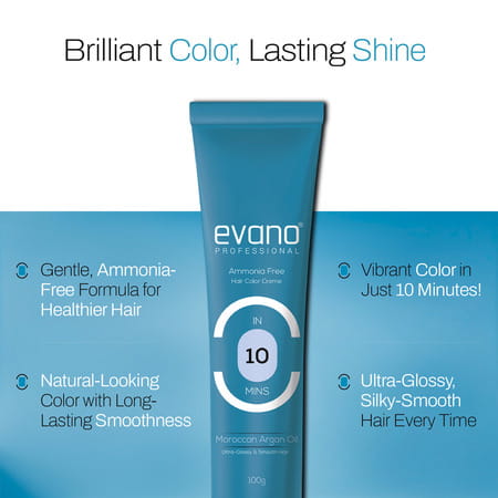 Evano Professional Creme Hair Colour Darkest Brown 100g | 100% Grey Coverage In 10 Minutes