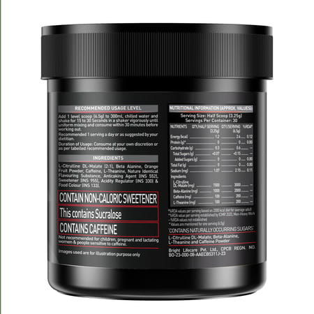 Muscleblaze Pre Workout 200 Xtreme (Berry Bolt | 15 Servings | 100G ) | 200Mg Caffeine