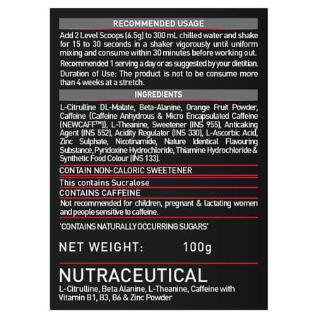 Muscleblaze Pre Workout 200 Xtreme (Berry Bolt | 15 Servings | 100G ) | 200Mg Caffeine