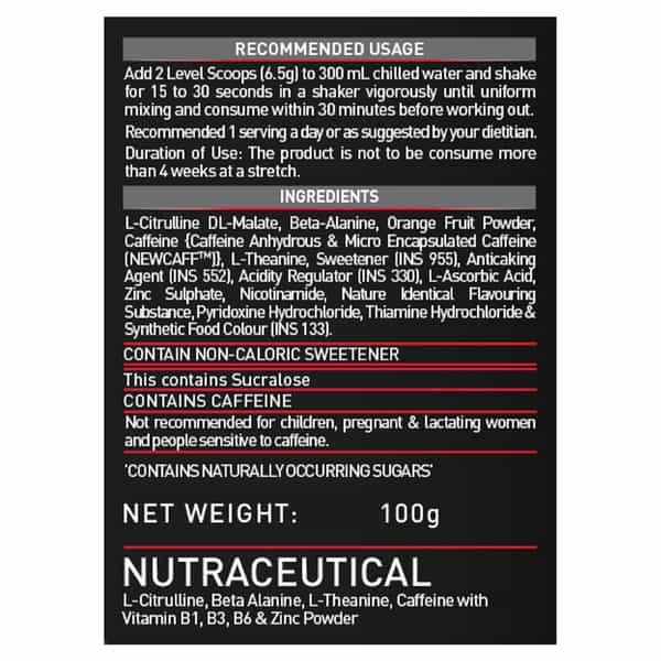 Muscleblaze Pre Workout 200 Xtreme (Berry Bolt | 15 Servings | 100G ) | 200Mg Caffeine
