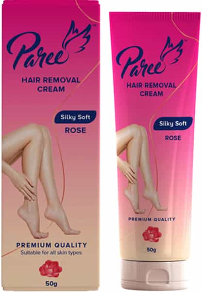 Paree Hair Removal Cream Silky Soft With Rose (50G) | For Sensitive Skin